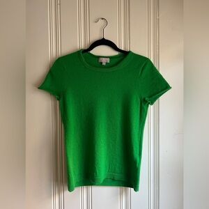J. Crew Cashmere T-shirt sweater Kelly Green Sz Medium Spring 2023
